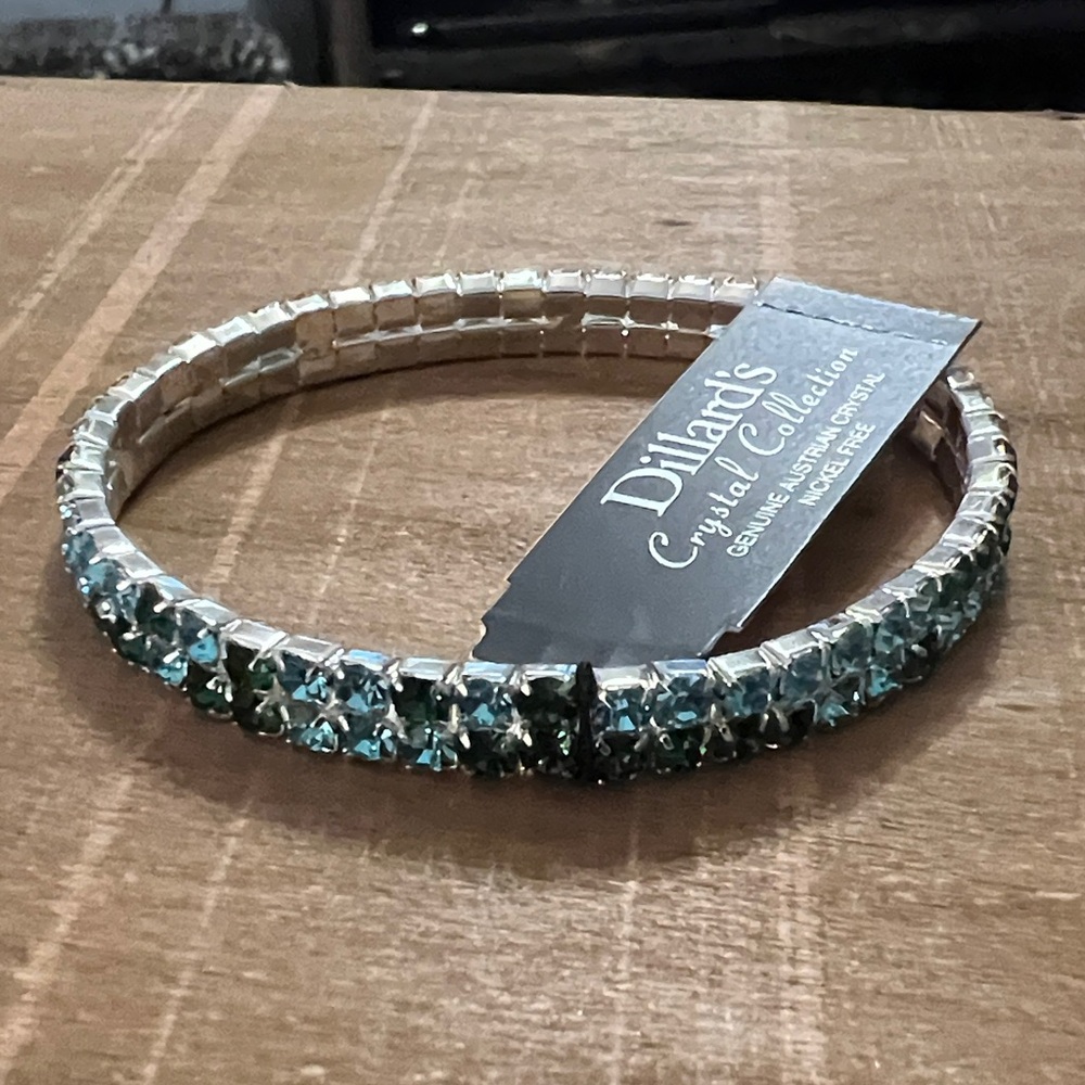 3/$18 Dillard’s Crystal Collection Silver and Blue Bracelet 2064